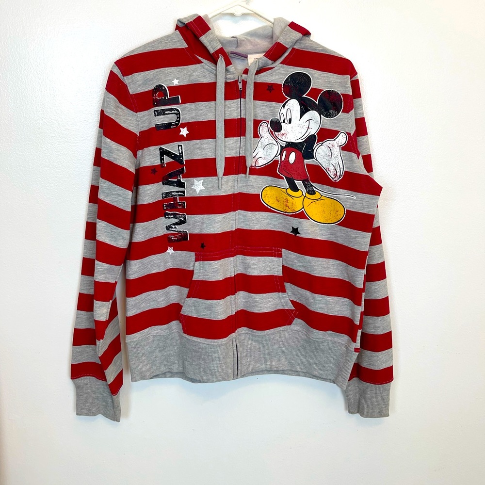 Disney Color Block Zip Front Hooded Jacket Junior Size XL(15-17) - Picture 1 of 9